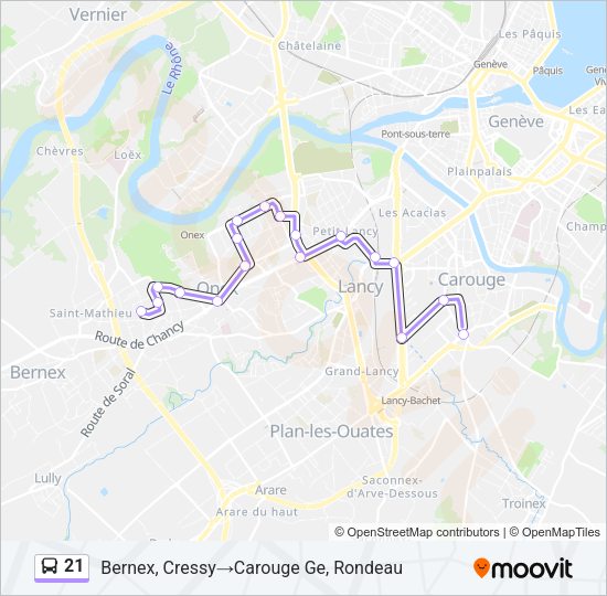 21 Bus Line Map