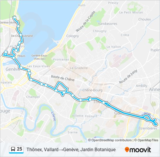 25 bus Line Map