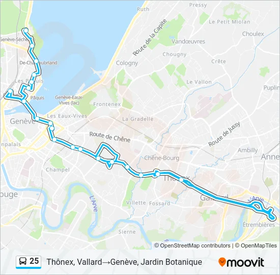 25 Bus Line Map