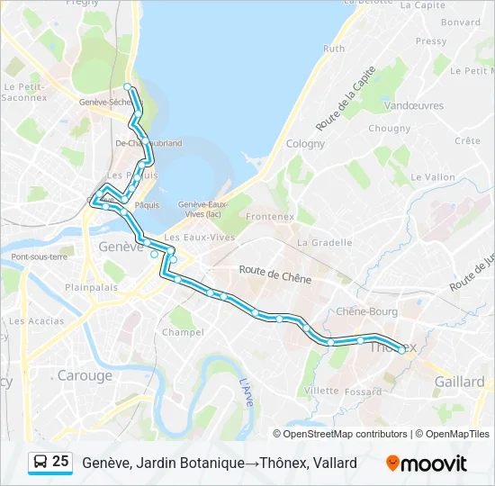 25 Bus Line Map