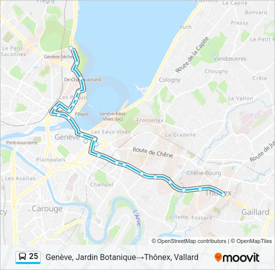 25 Bus Line Map