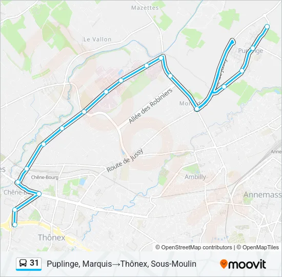 31 Bus Line Map