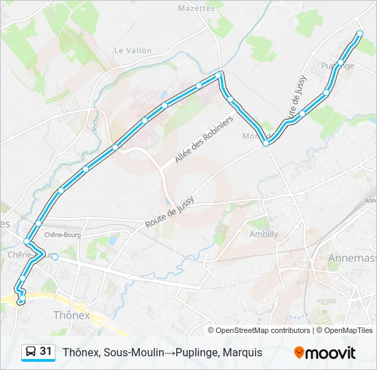31 Bus Line Map