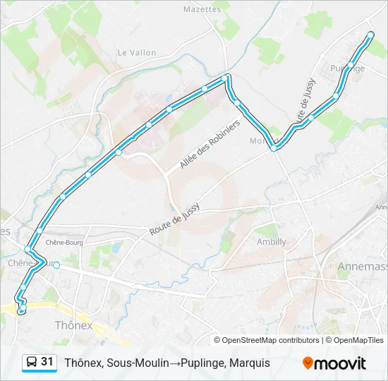31 Bus Line Map