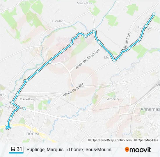 31 Bus Line Map