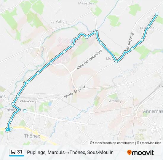 31 Bus Line Map