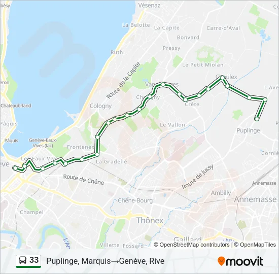 33 Bus Line Map