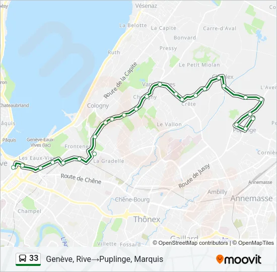 33 Bus Line Map