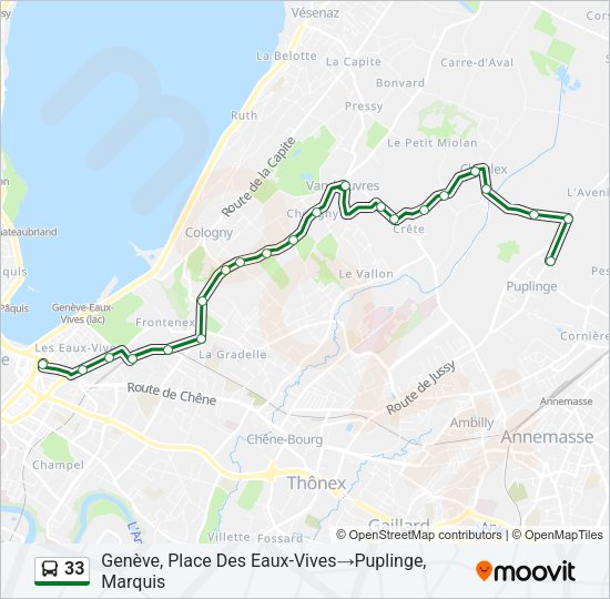 33 Bus Line Map