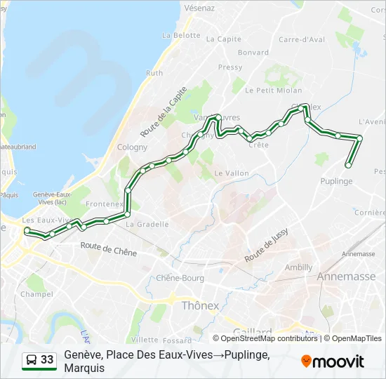 33 Bus Line Map