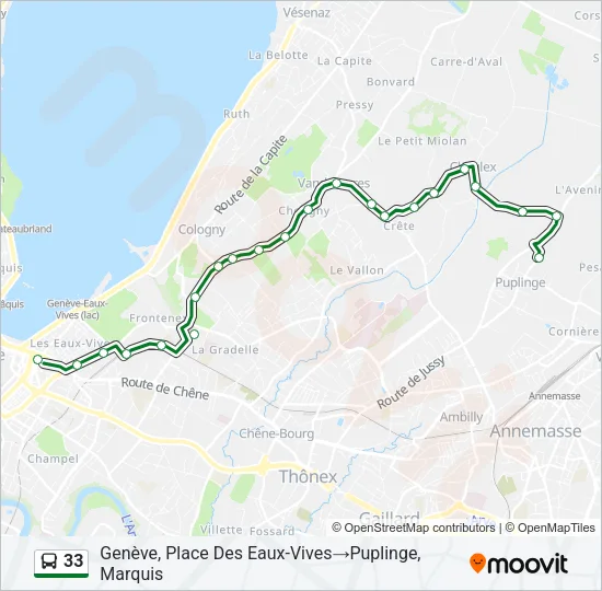 33 Bus Line Map