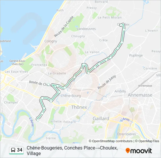 34 Bus Line Map