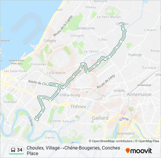 34 Bus Line Map