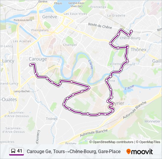 41 bus Line Map