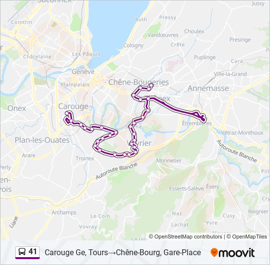 41 Route: Schedules, Stops & Maps - Carouge Ge, Tours‎→Chêne-Bourg ...