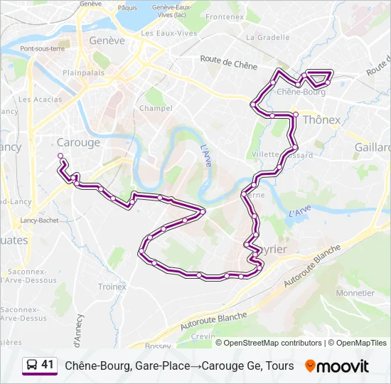 41 Bus Line Map