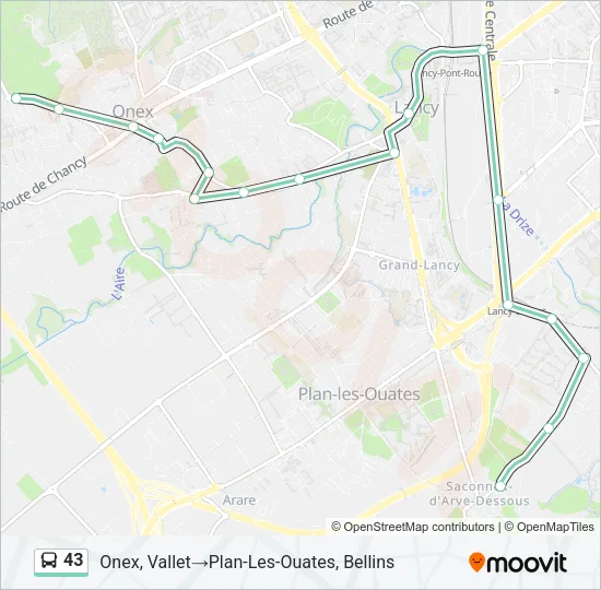 43 Bus Line Map