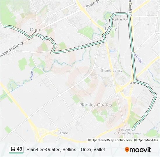 43 Bus Line Map