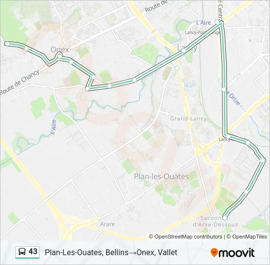 43 Bus Line Map