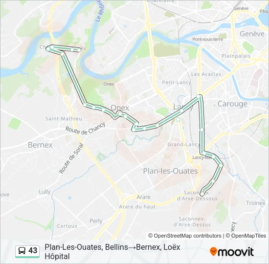 43 Bus Line Map