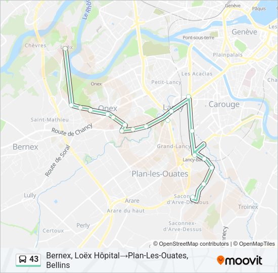 43 Bus Line Map