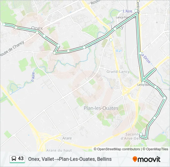 43 Bus Line Map