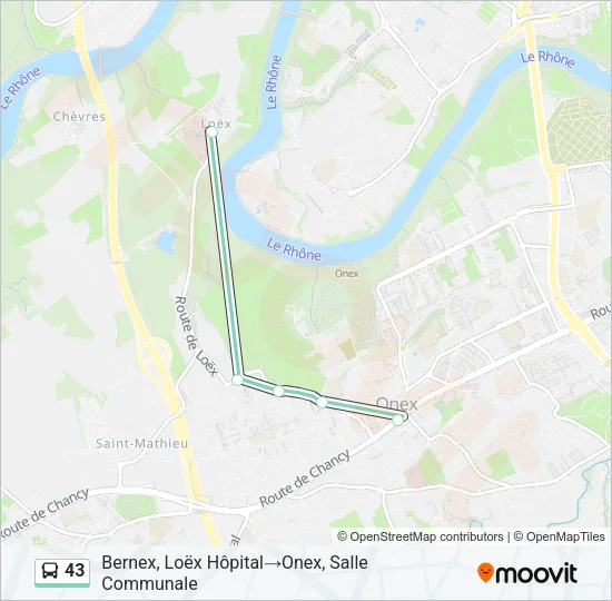 43 Bus Line Map