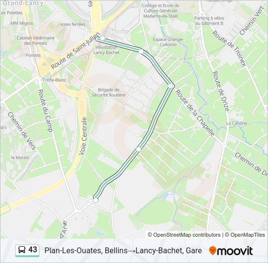 43 Bus Line Map
