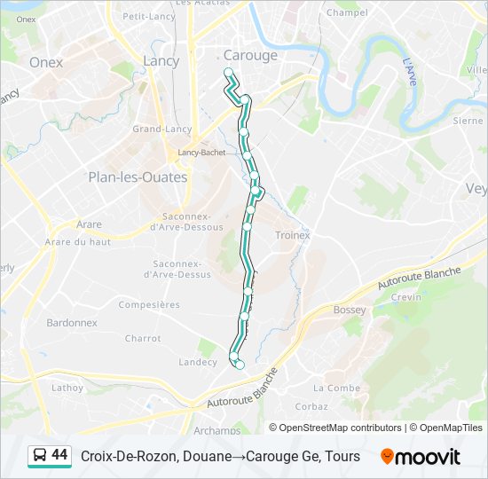 Plan de la ligne 44 de bus