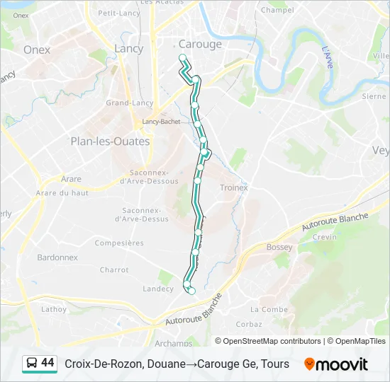 Plan de la ligne 44 de bus