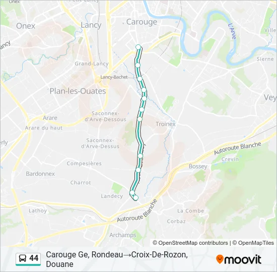 Plan de la ligne 44 de bus