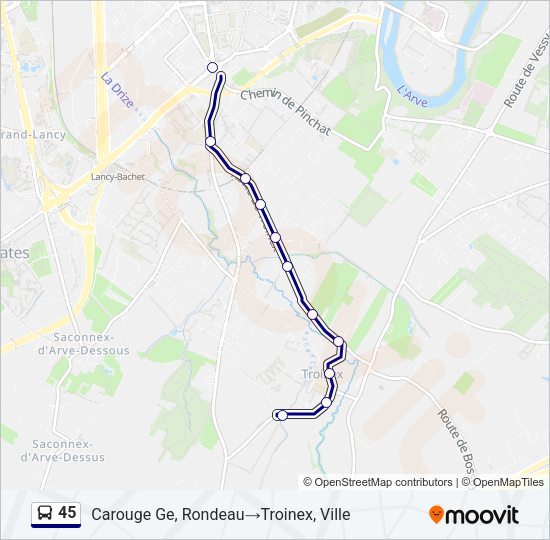 45 Bus Line Map