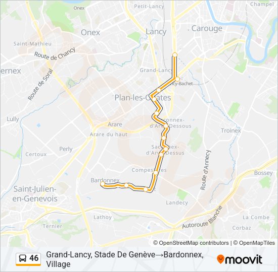 46 Bus Line Map