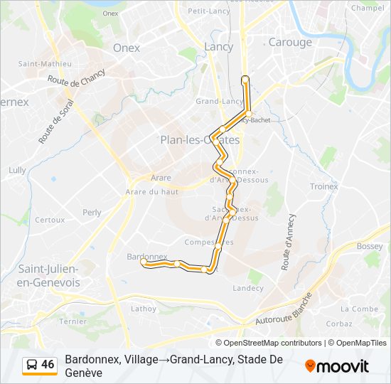 46 Bus Line Map