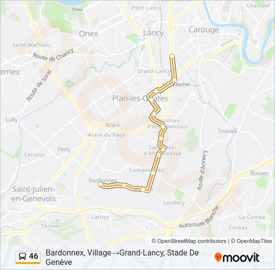 46 Bus Line Map