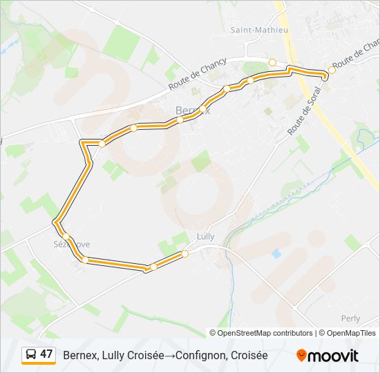 47 Bus Line Map