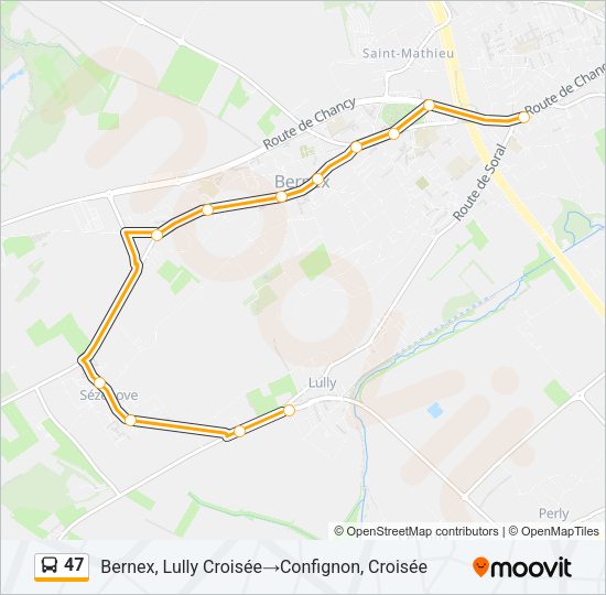 47 Bus Line Map