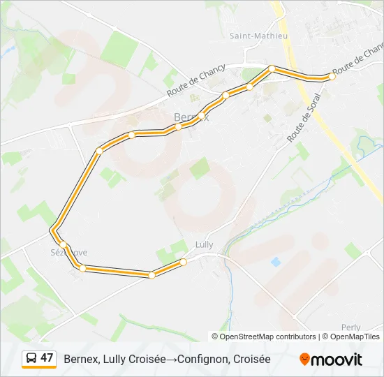 47 Bus Line Map