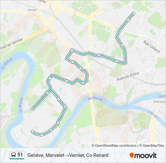 51 Bus Line Map