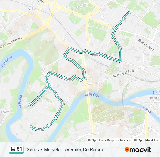 51 Bus Line Map