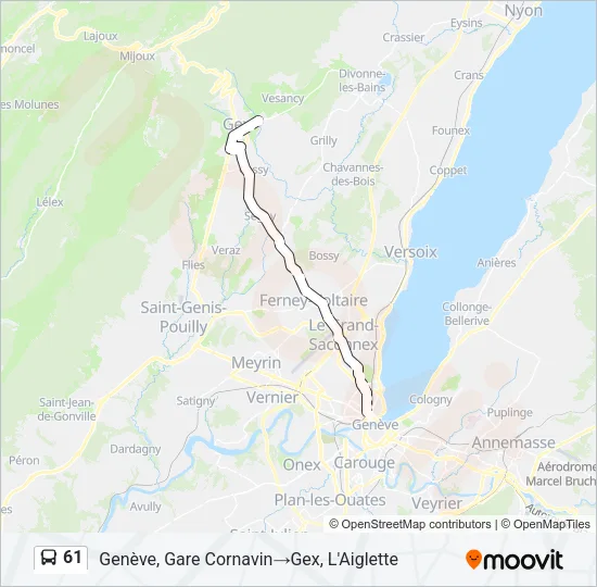 61 Bus Line Map