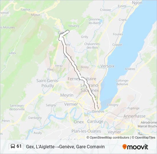 61 Bus Line Map
