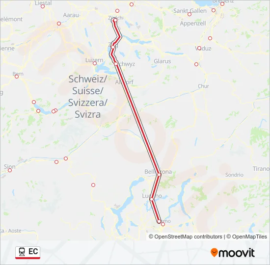 EC Train Line Map