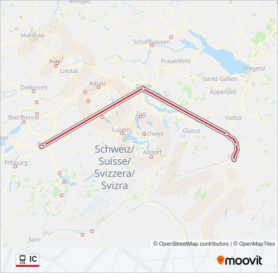 Bahnlinie IC Karte
