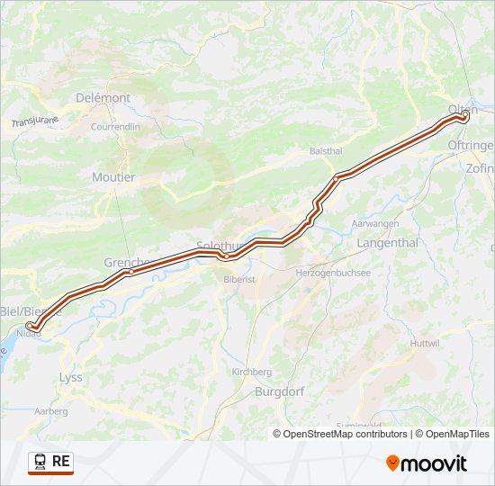 RE Train Line Map