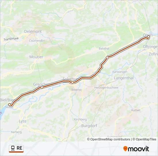 RE Train Line Map