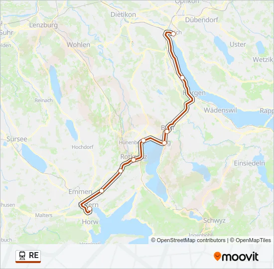 RE Train Line Map