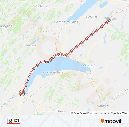 IC1 Train Line Map