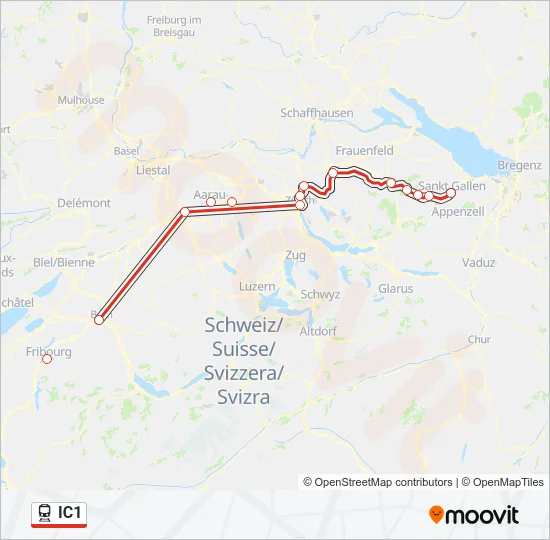 IC1 Train Line Map