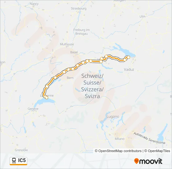 IC5 Train Line Map